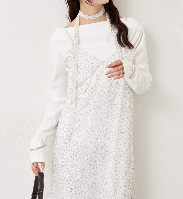  「フラワーヘムキャミワンピース」|ワンピース|