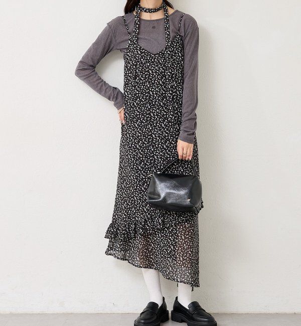  「フラワーヘムキャミワンピース」|ワンピース|