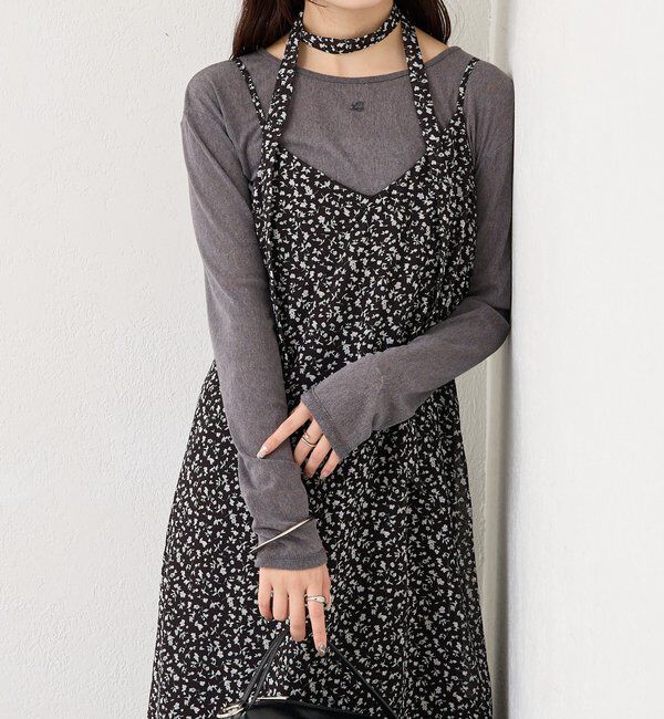  「フラワーヘムキャミワンピース」|ワンピース|