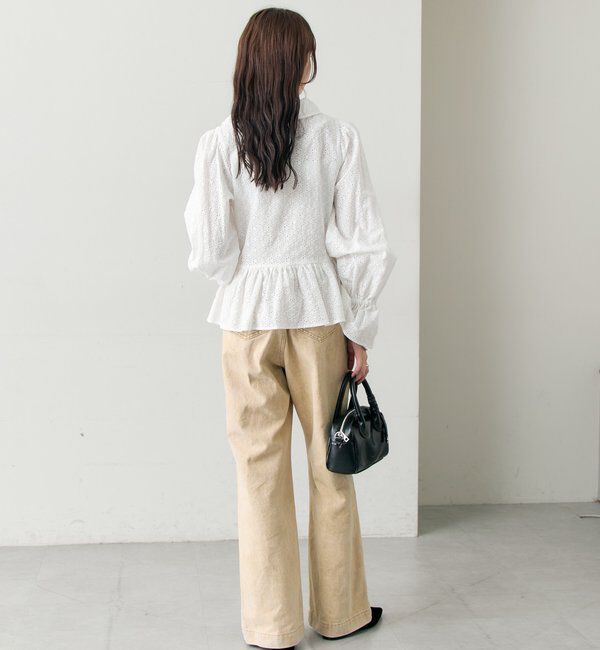  「フラワー刺繍フリルブラウス」|シャツ・ブラウス|