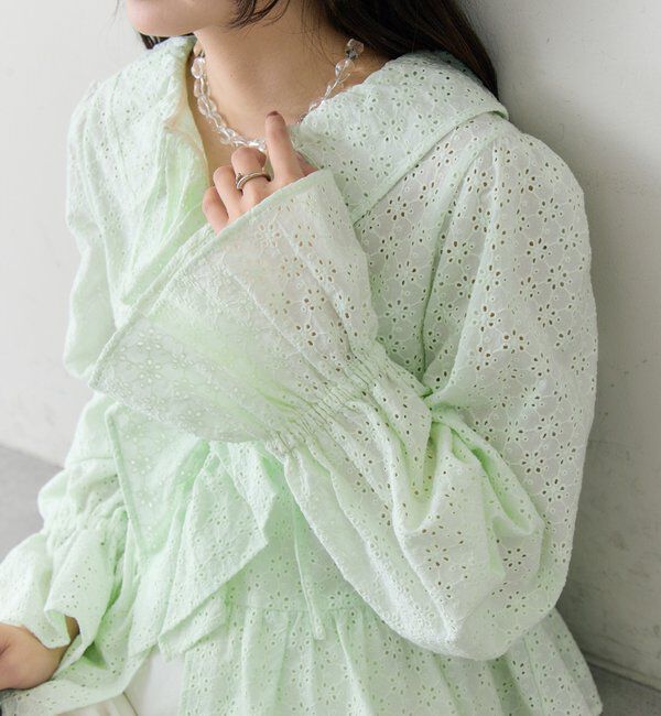  「フラワー刺繍フリルブラウス」|シャツ・ブラウス|