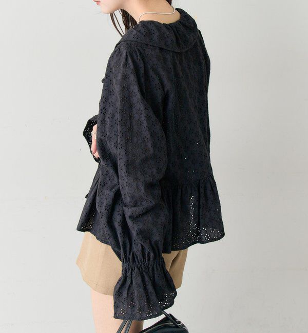  「フラワー刺繍フリルブラウス」|シャツ・ブラウス|