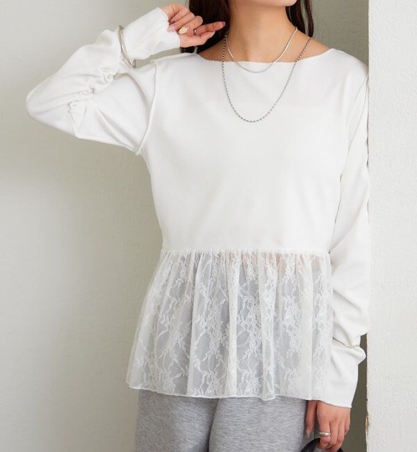  「レースペプラムリブロンT」|Tシャツ・カットソー|