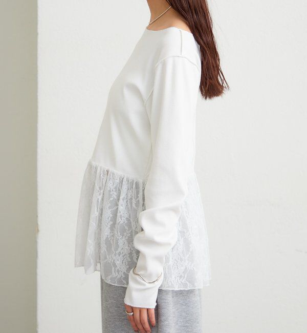  「レースペプラムリブロンT」|Tシャツ・カットソー|