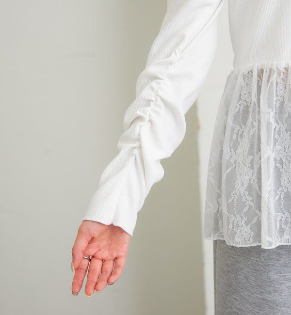  「レースペプラムリブロンT」|Tシャツ・カットソー|