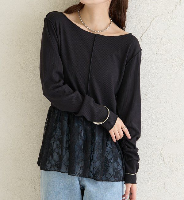  「レースペプラムリブロンT」|Tシャツ・カットソー|