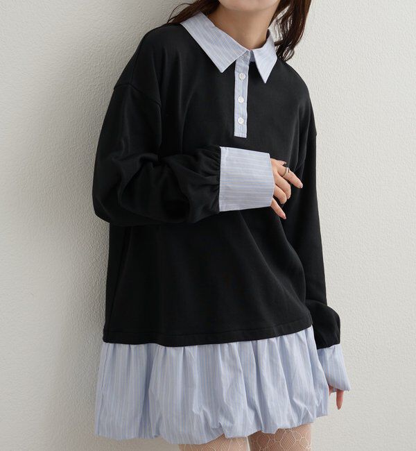  「バルーン切り替えミニワンピース」|ワンピース|