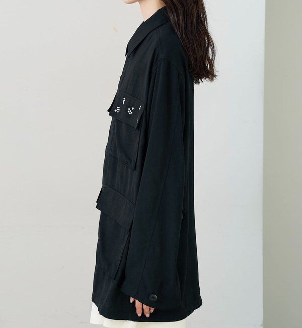  「ポケットビジューカバーオール」|ブルゾン・スタジャン|