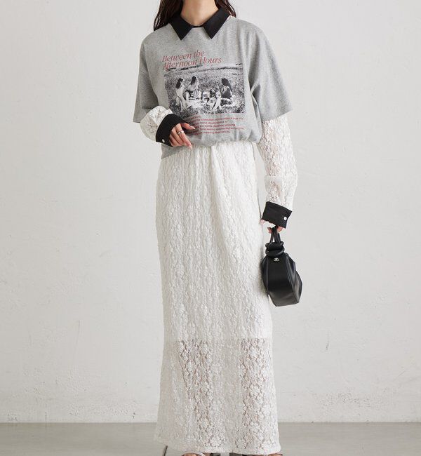  「襟付きレースワンピース」|ワンピース|