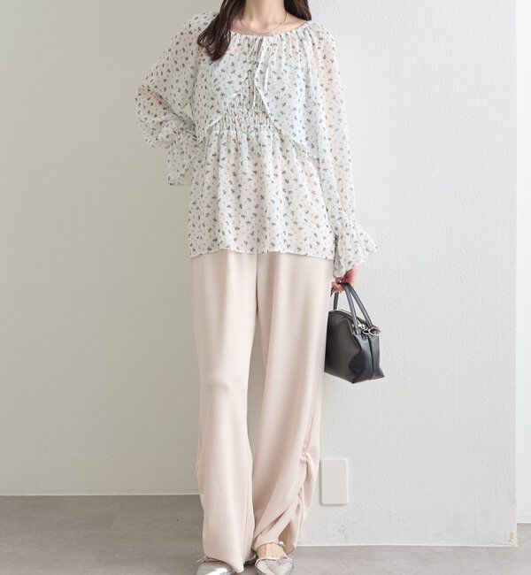  「裾ギャザーリブパンツ」|チノ|