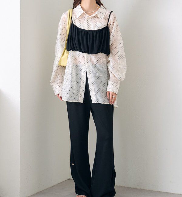  「裾ギャザーリブパンツ」|チノ|