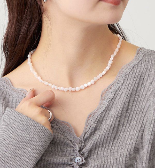  「パールストーンネックレス」|リング|ピンク