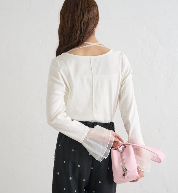  「袖口チュールロンT」|Tシャツ・カットソー|