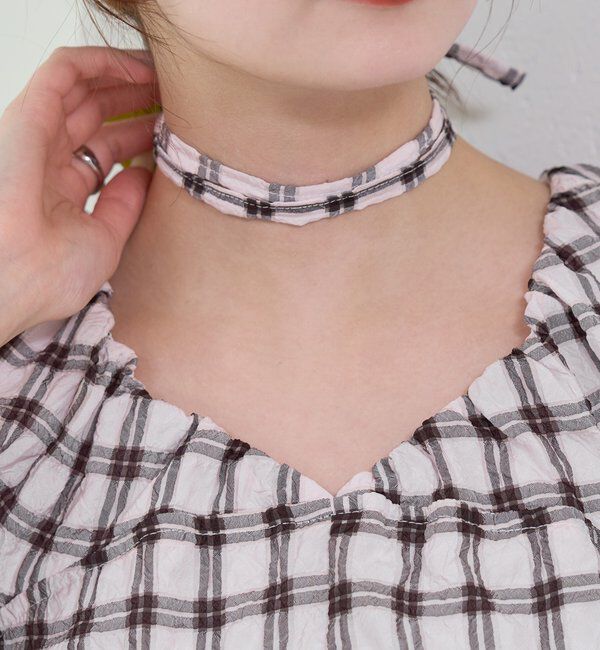  「チェックパフブラウス」|シャツ・ブラウス|