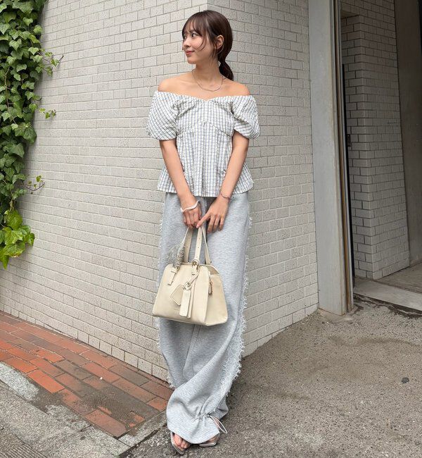  「チェックパフブラウス」|シャツ・ブラウス|