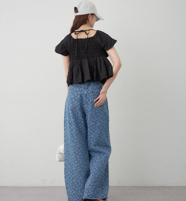  「チェックパフブラウス」|シャツ・ブラウス|