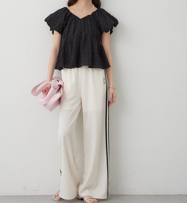  「チェックパフブラウス」|シャツ・ブラウス|