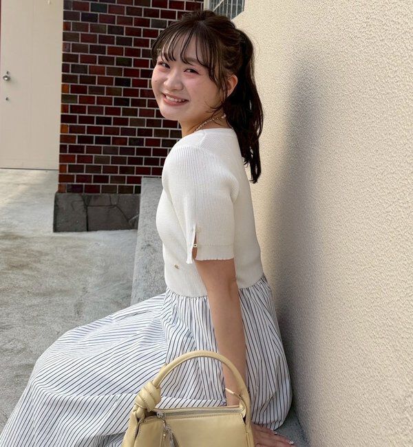  「【@__misa__03企画】プレート付きドッキング半袖ワンピース」|ワンピース|