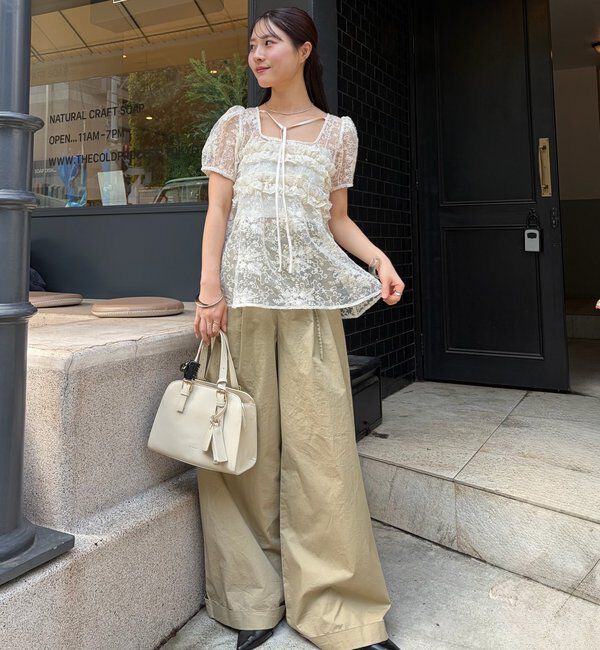  「オーガンジーフラワーブラウス」|シャツ・ブラウス|