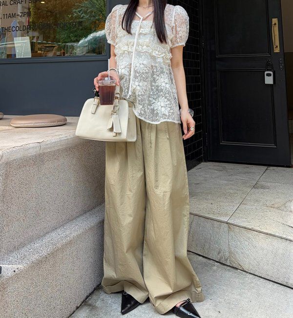  「オーガンジーフラワーブラウス」|シャツ・ブラウス|