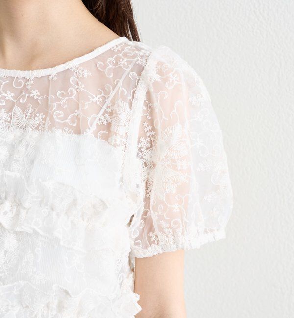  「オーガンジーフラワーブラウス」|シャツ・ブラウス|