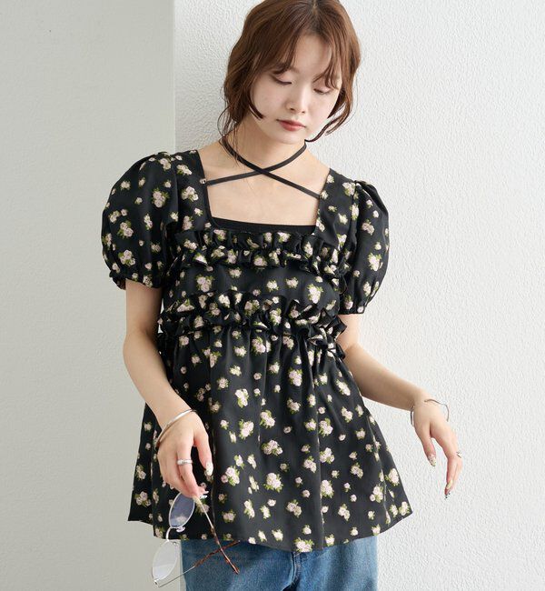  「オーガンジーフラワーブラウス」|シャツ・ブラウス|
