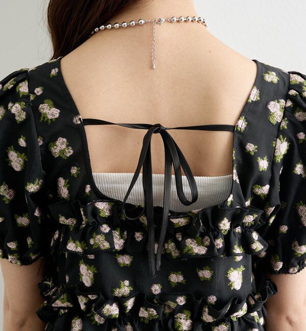  「オーガンジーフラワーブラウス」|シャツ・ブラウス|