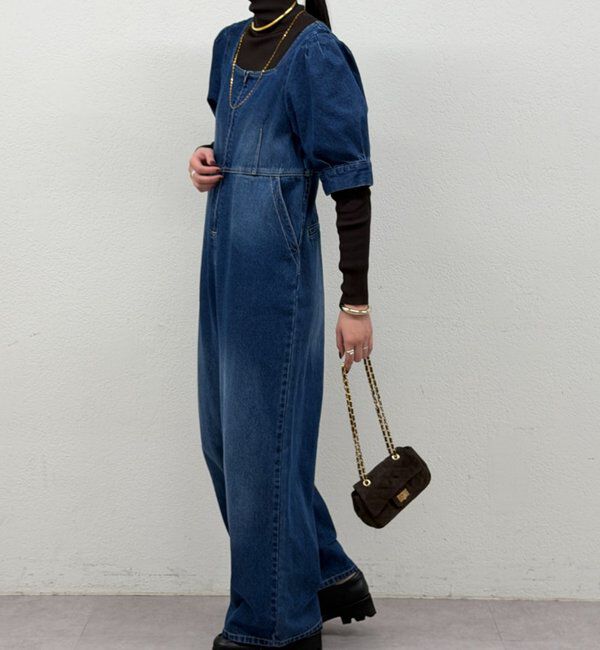  「デニムパフオールインワン」|ワンピース|