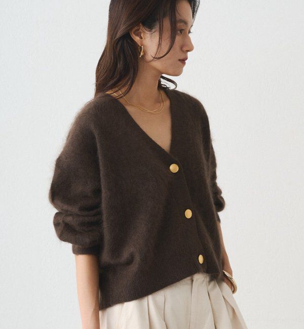  「シャギーショートニットカーディガン」|ニット・セーター|