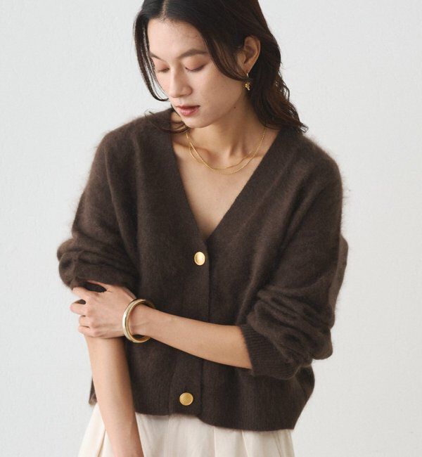  「シャギーショートニットカーディガン」|ニット・セーター|