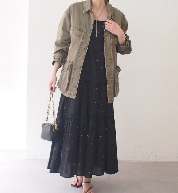  「【INDIA】刺繍ティアードキャミワンピース」|ワンピース|