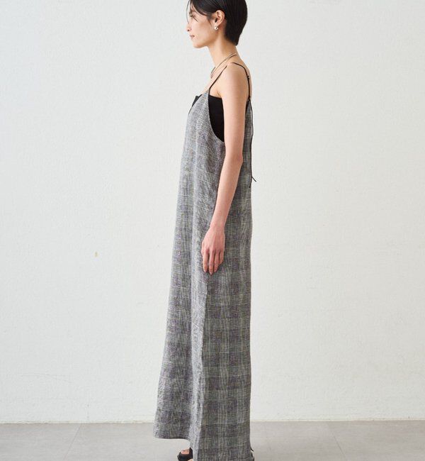  「チェックリネンキャミワンピース」|ワンピース|