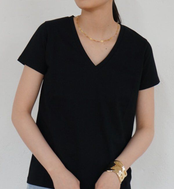  「ディープVカットソー」|Tシャツ・カットソー|ブラック