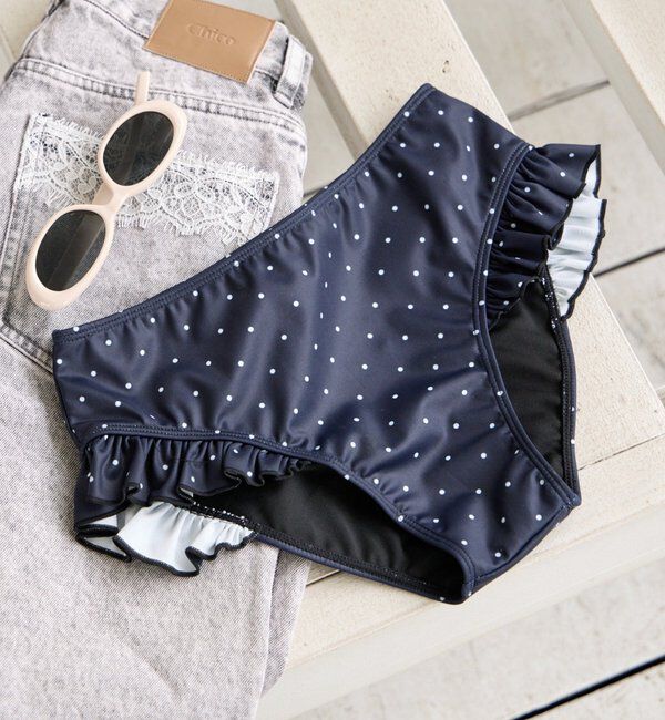  「【水着/ショーツ】裾フリルショーツ」|ビキニ|ブラックその他2