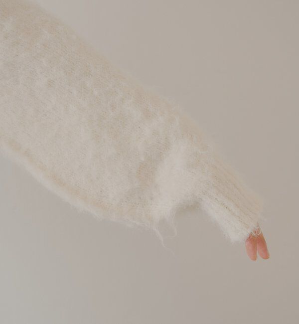  「2wayバックオープンベロアリボンルーズニット」|ニット・セーター|