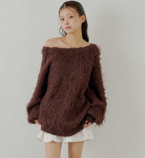  「金釦シャギールーズカーディガン」|カーディガン|