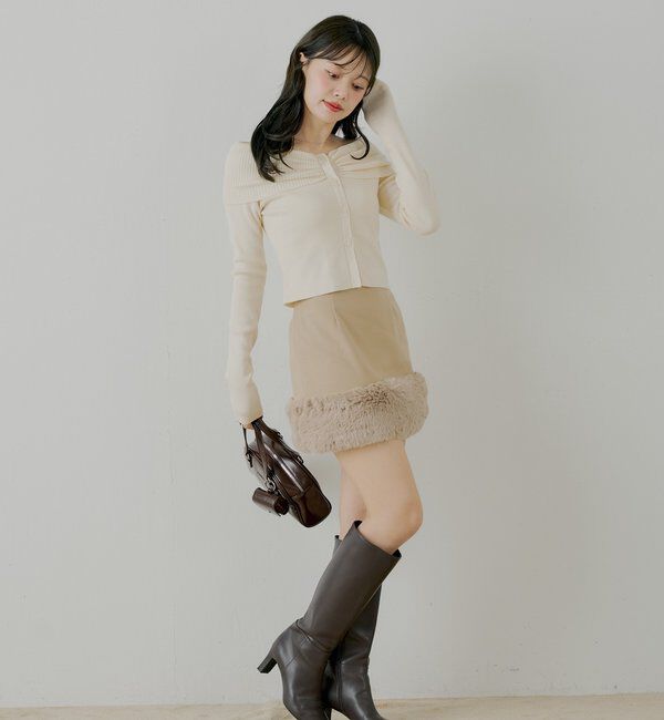  「フロントボタンオフショルニット」|ニット・セーター|
