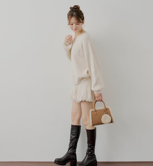  「【セットアップ対応】Vネックルーズニット」|ニット・セーター|