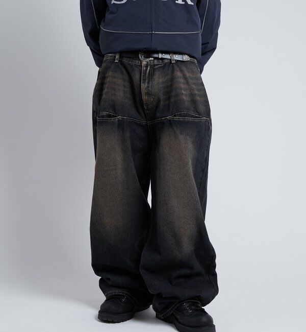  「《UNISEX / サイズ展開あり》スラッシュポケットブラストワイドデニム」|デニム|