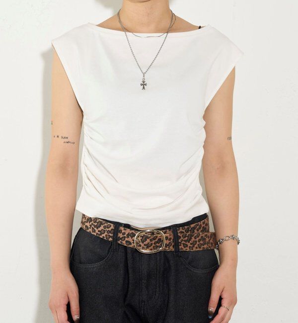  「【5色展開】マルチウェイギャザーオフショルノースリーブ」|キャミソール|