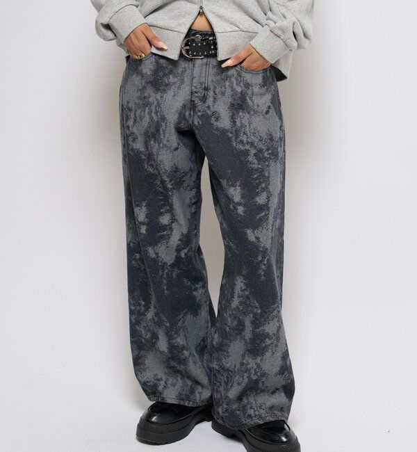  「アソート柄ローライズデニム」|デニム|ブラック