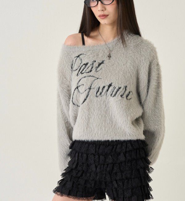  「シャギーロゴオフショルニット」|ニット・セーター|