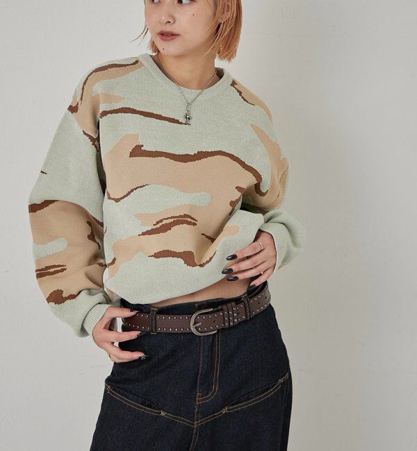  「KOOKYN MOHAIR BLEND CAMO CREWNECKSWEATER」|ニット・セーター|