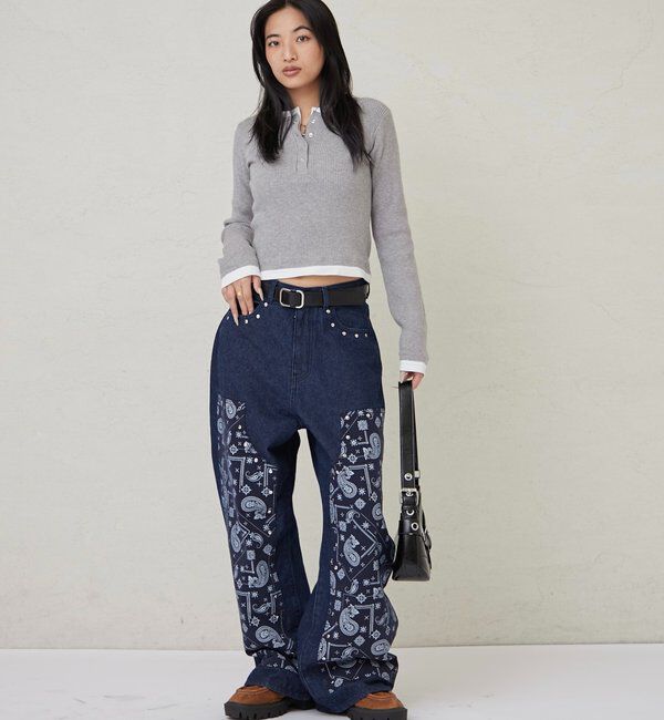  「レイヤードヘンリーニットトップス」|ニット・セーター|