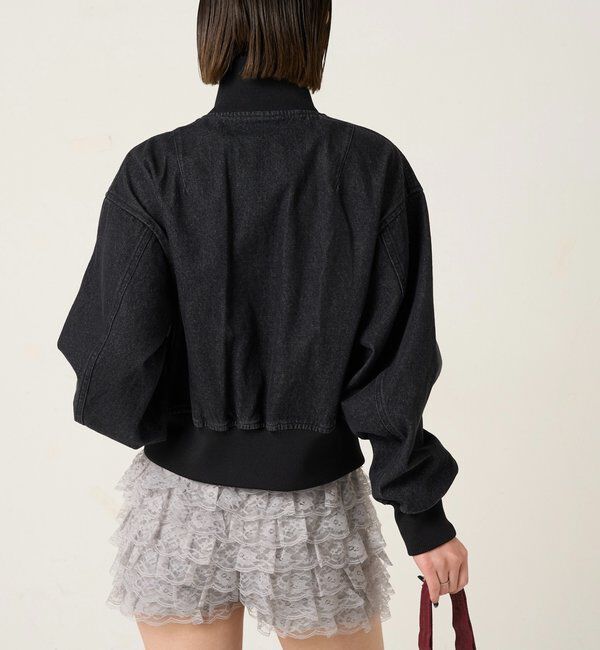  「ファイヤーマンショートブルゾン(フェイクレザー/デニム)」|ブルゾン・スタジャン|