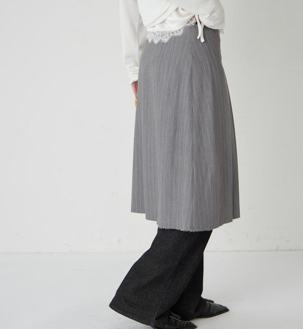  「ダブルベルトミディプリーツスカート」|スカート|