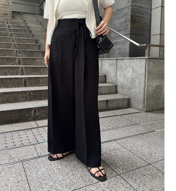  「【待望の追加決定！/新色ブラウン】ラップリボンパンツ」|チノ|