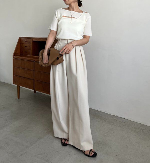  「クロスレイヤード半袖ニット」|ニット・セーター|