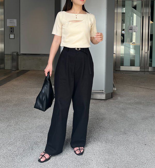  「クロスレイヤード半袖ニット」|ニット・セーター|