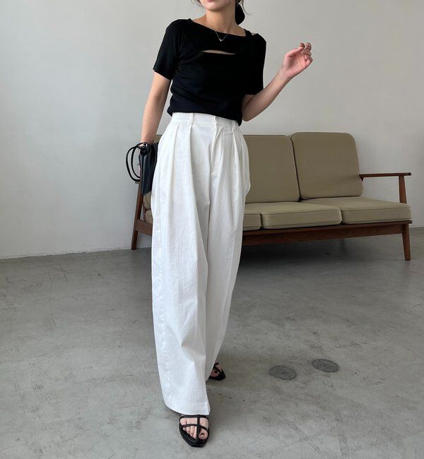  「クロスレイヤード半袖ニット」|ニット・セーター|